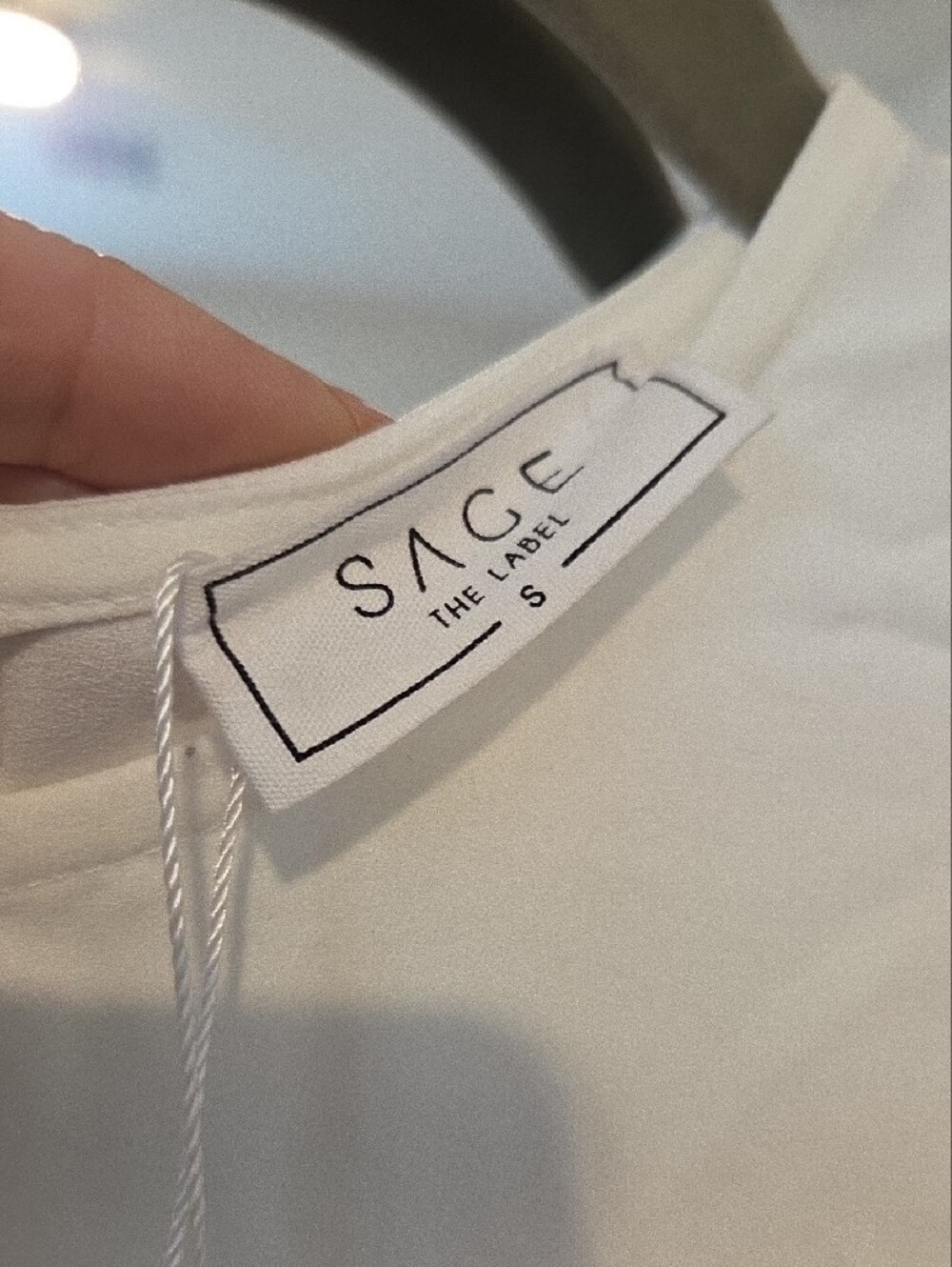 Sage Ivory Long-Sleeve Tie-Back Cropped Blouse - Picture 2 of 3